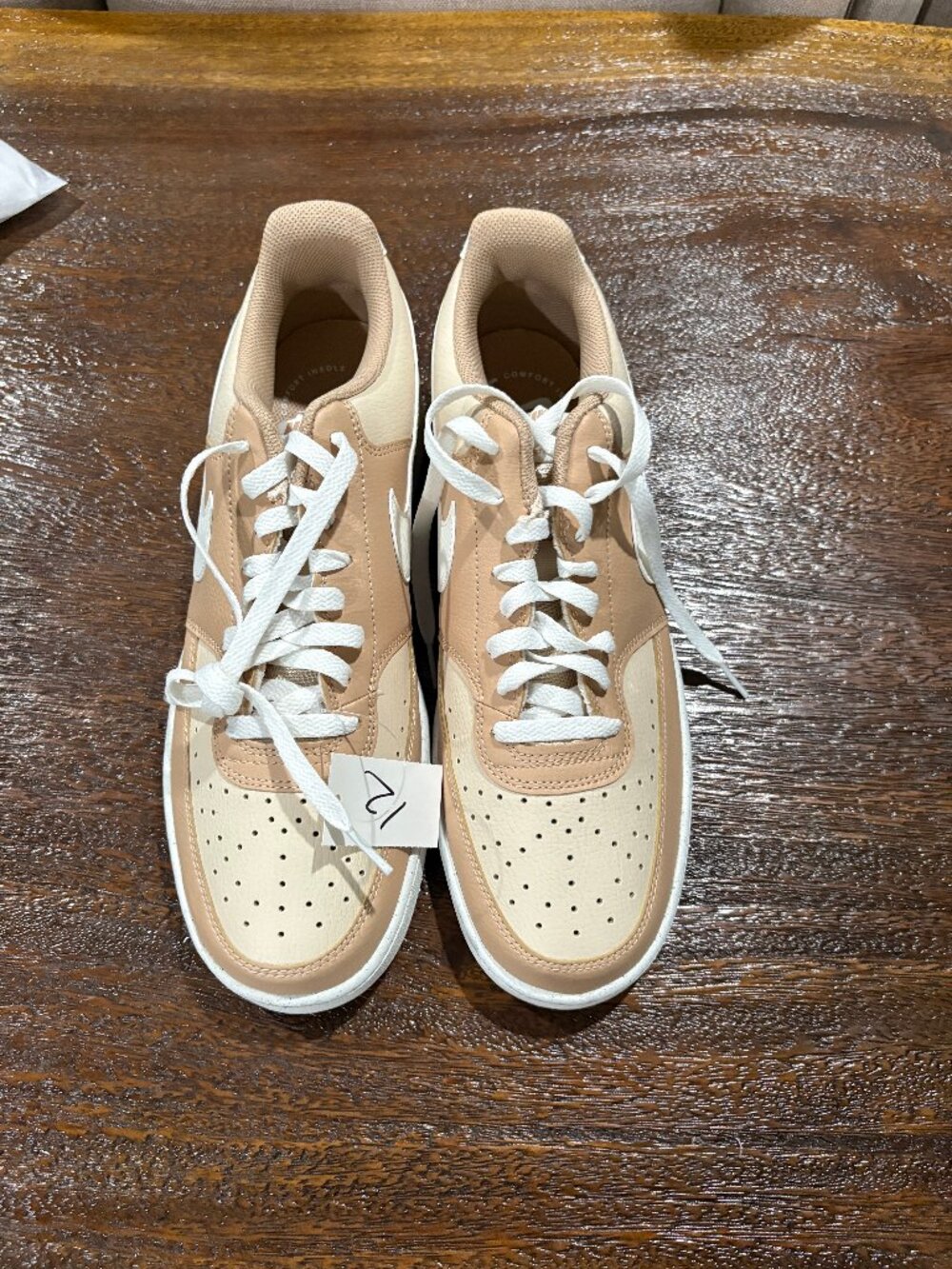 Nike Court Vision Sneakers Tan sz 12 Old School Look Padded EUC
